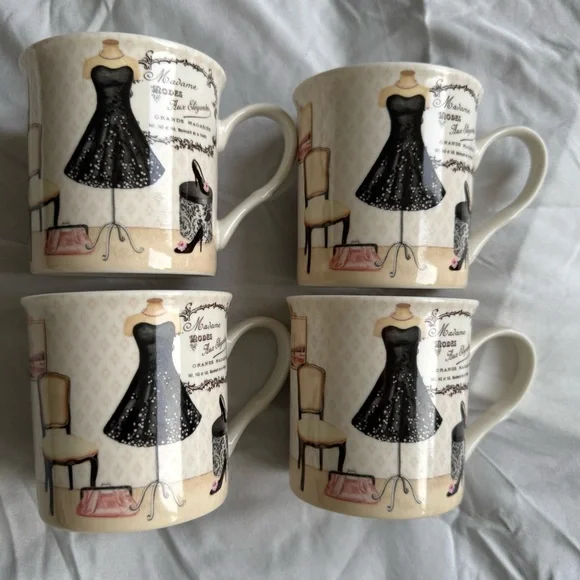 Nostalgia Tres Chic Coffee & Tea Set - Black, White, Pink - Picture 8 of 12